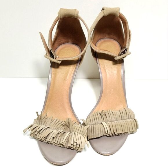 Joie Sandals Womens Size 7.5 Tan Suede Open Toe Heels Ankle Strap - Picture 3 of 7